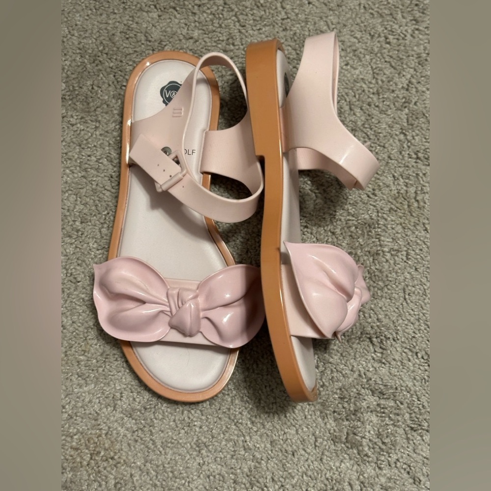 Melissa Blush Sandals with Bow Accent